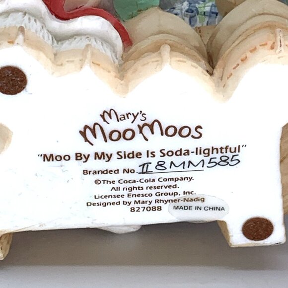 Mary's Moo Moos Coca-Cola “Moo By My Side Is Soda-lightful” Enesco Cow Figurine - Picture 12 of 12
